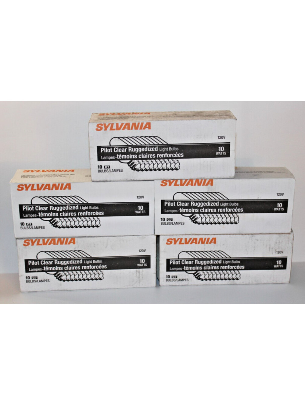 50 Lot Sylvania C7/CL 10 Watt Pilot Clear Ruggedized Light Bulbs 120V